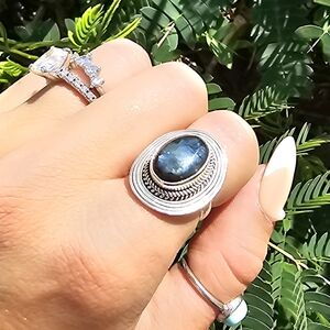 Labradorite ring 925 size 6.5